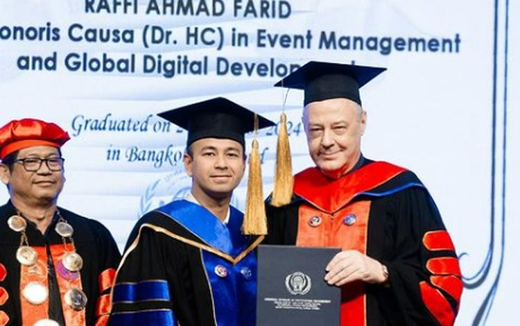 Raffi Ahmad Raih Gelar Doctor Honoris Causa dari UIPM Thailand