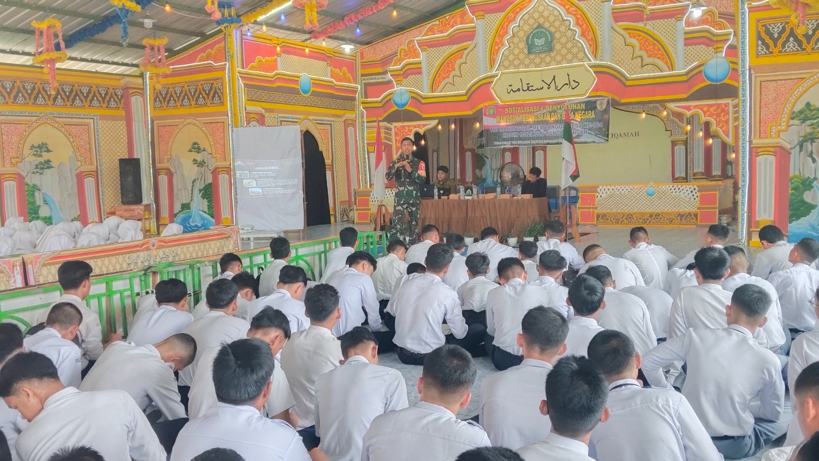 Sosialisasi di Ponpes Darul Istiqomah, Dansatgas TMMD: Masuk TNI Gratis, Jangan Mau Ditipu
