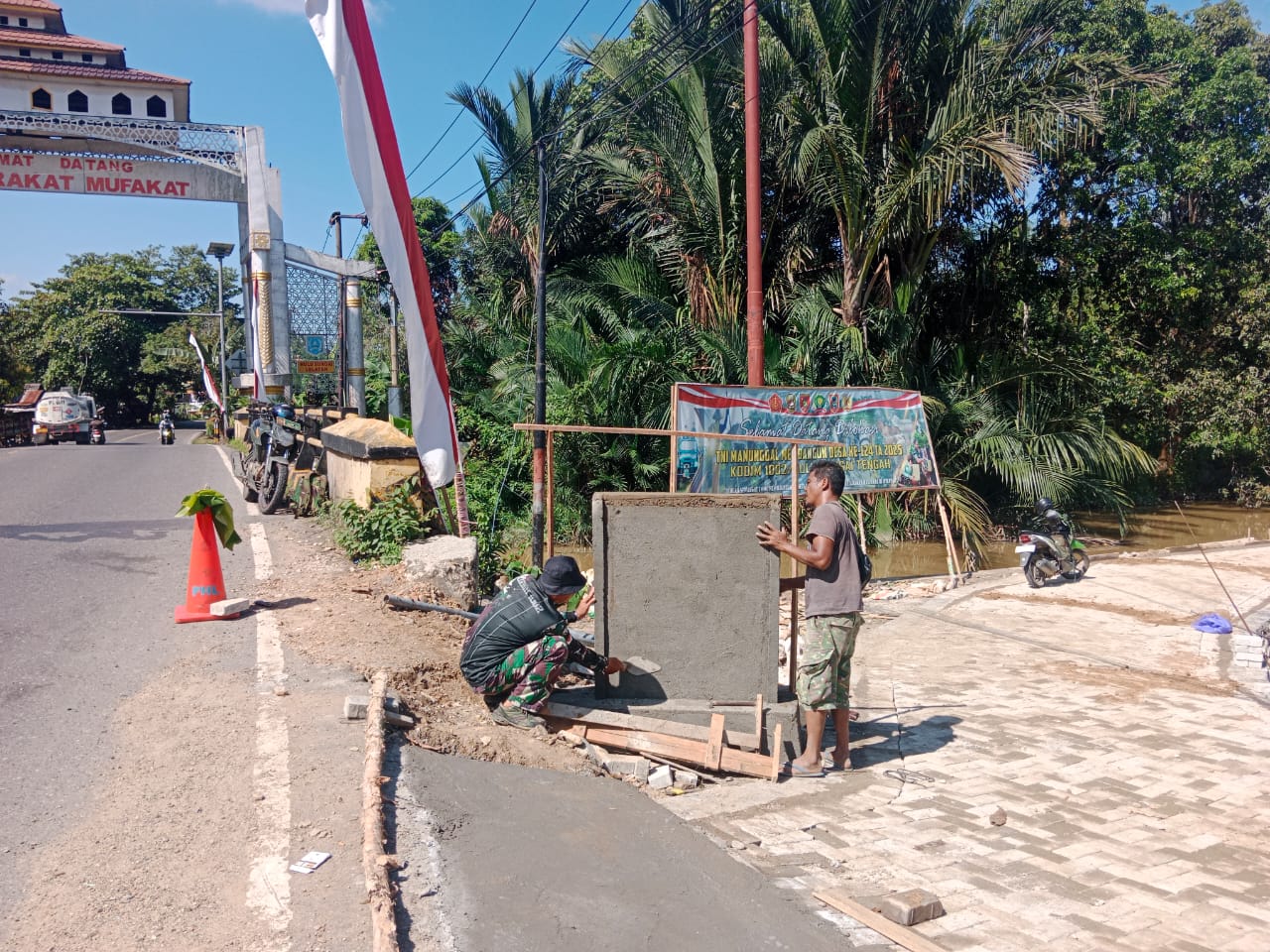 Tugu Titik Nol TMMD ke-124 Kodim 1002/HST Berdiri, Simbol Semangat Membangun Desa