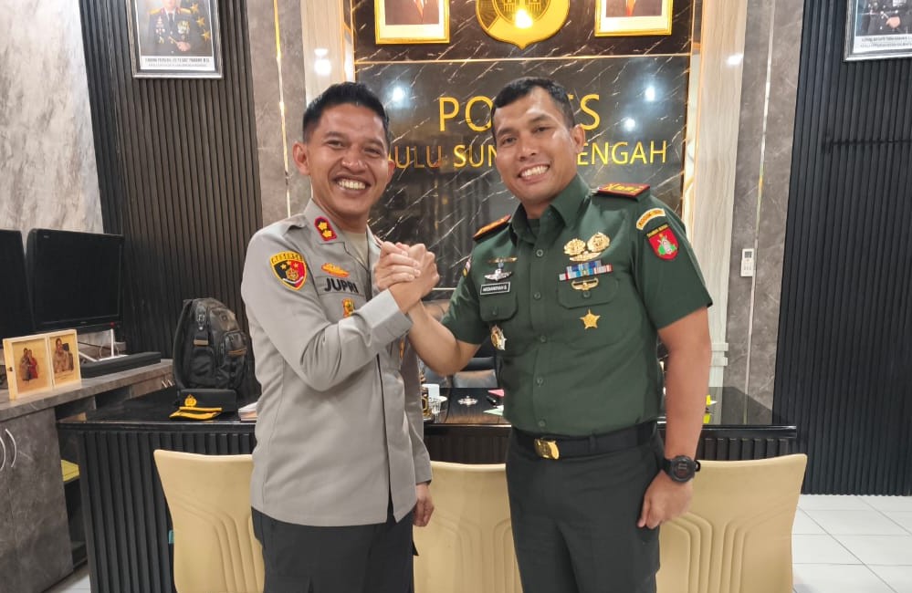 Dandim 1002/HST Silaturahmi ke Kapolres HST, Tingkatkan Sinergi dan Jaga Kondusifitas Daerah