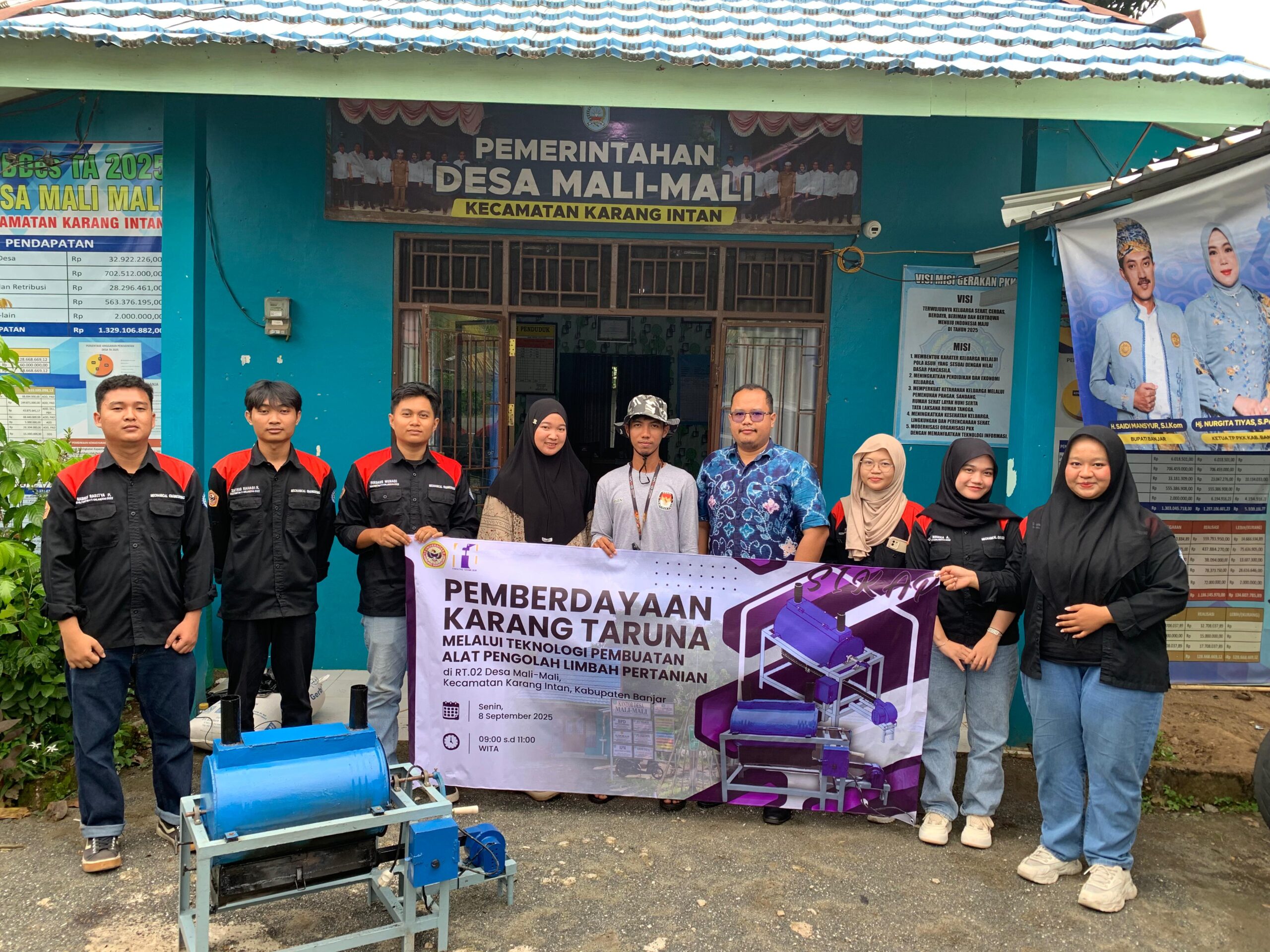 Teknik Mesin ULM Berdayakan Masyarakat Desa Mali-Mali Lewat Pemanfaatan Teknologi Pengolah Limbah Pertanian